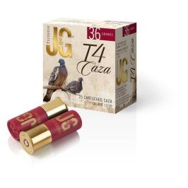 Cartucho J&G T4 CAZA 36 - Cal. 12 - Caja de 25 und.