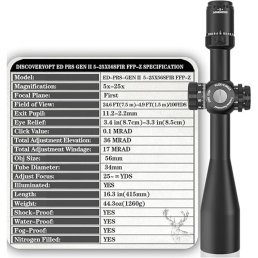DISCOVERYOPT ED-PRS GENII 5-25X56SFIR FFP - MRAD