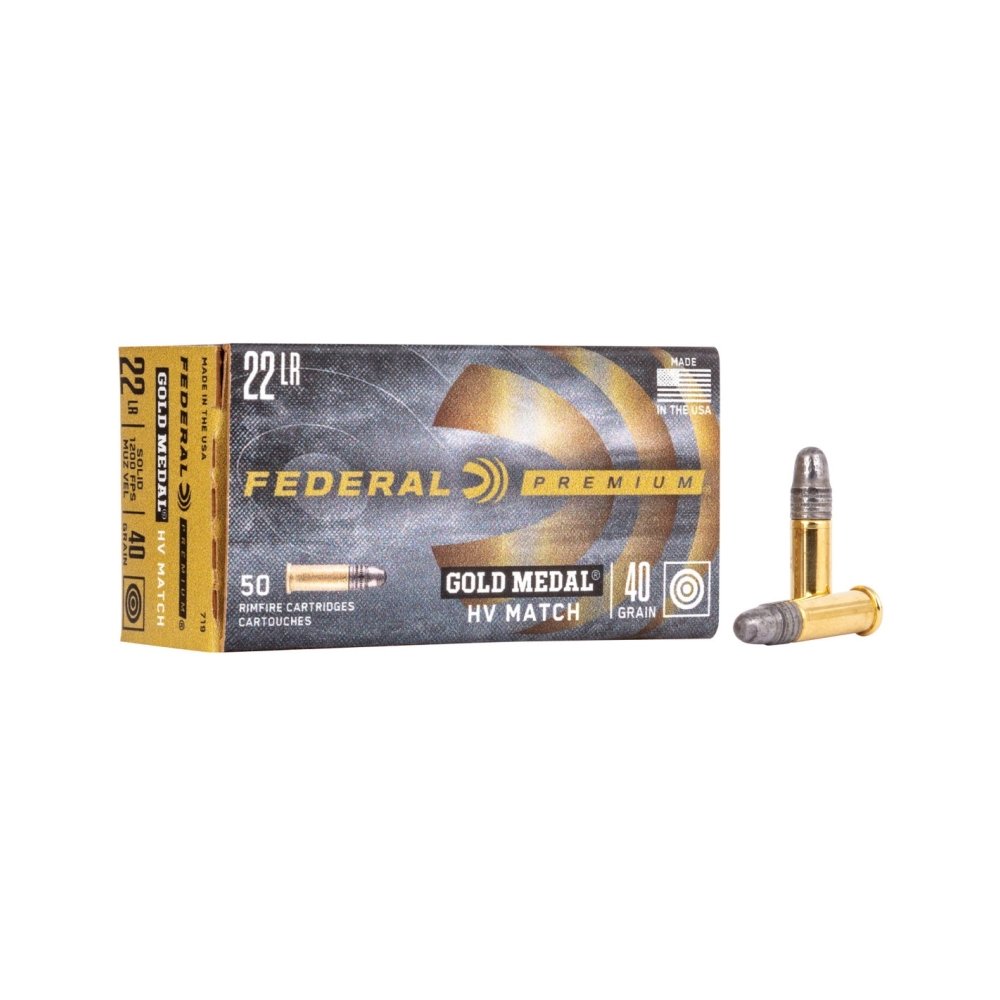 Munición Federal Gold Medal HV Match 22lr 40 grains LRN