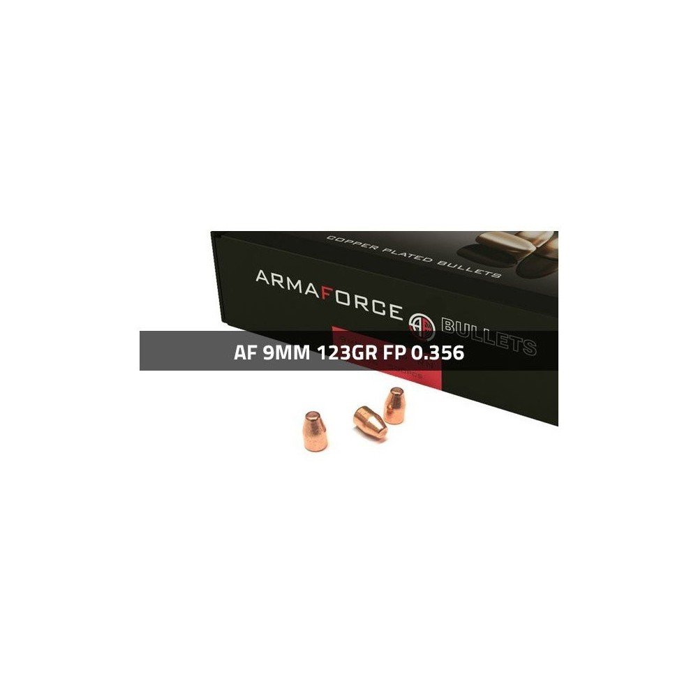 PUNTAS CAL. 9MM (.356)-123-FP COBREADO 500 UNI. ARMAFORCE